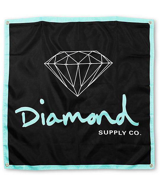 Zuimez Logo - Diamond Supply Co OG Logo Black & Mint Banner