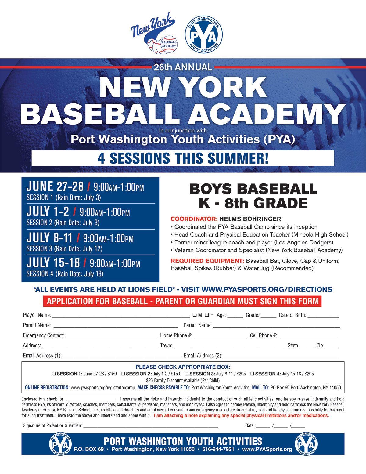 NYBA Logo - New York Baseball Academy Summer Camp