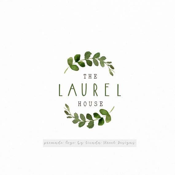 Laurel Logo - Wreath Logo-Laurel Logo-Branch Logo-Nature Logo-Round | lettering ...