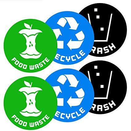 Bin Logo - Recycle, trash and compost (food waste) bin logo stickers