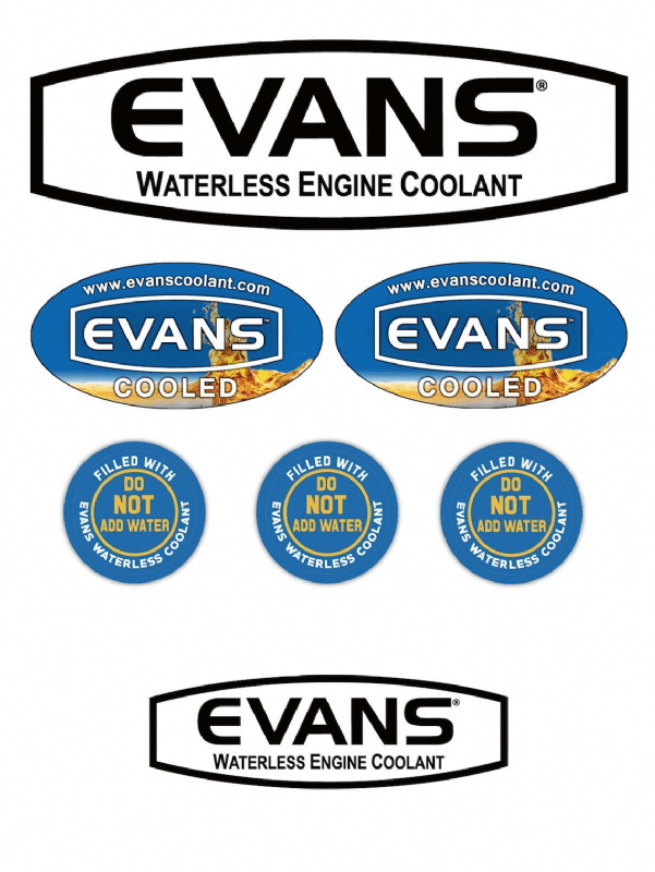 Evans Logo - Evans High Performance Decals. Evans Waterless Coolant