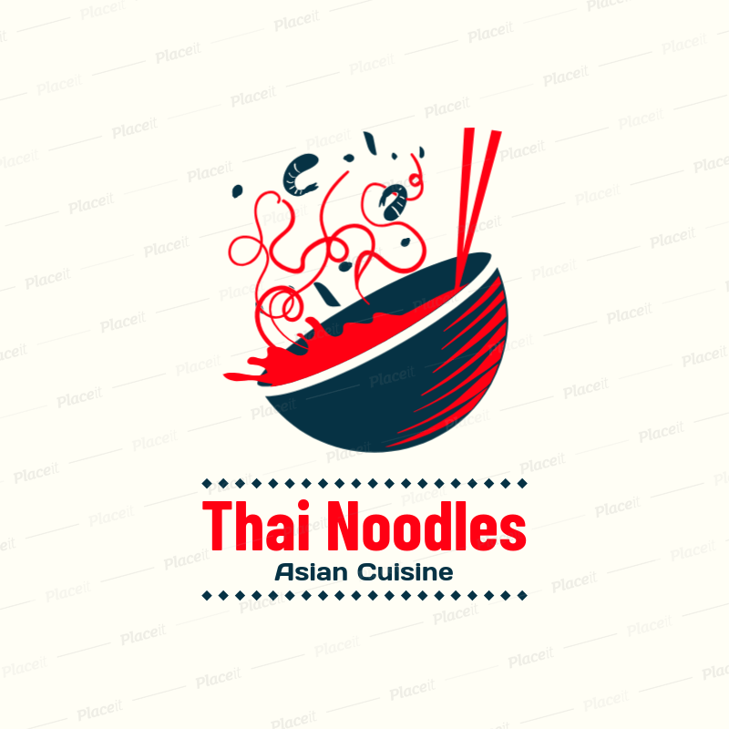 Noodles Logo - Restaurant Logo Maker for a Thai Noodles Place 1838a