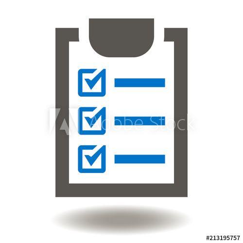 Exam Logo - Check list with checkmark icon. Checklist verification Sign