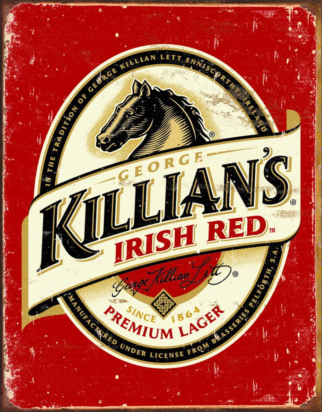 Killians Logo - Desperate Enterprises Killian's Irish Red Beer Logo Tin Sign, 12.5 W x 16 H