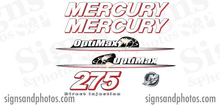 Optimax Logo - Mercury Optimax 275 Red and white Decal Kit