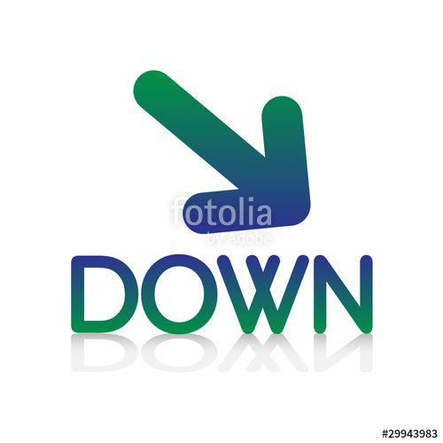 Descente Logo - logo picto internet web label down descente descendre bas Stock