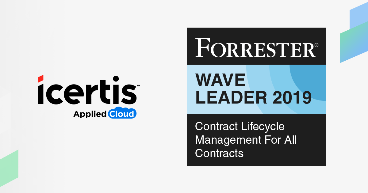 Icertis Logo - Highest Rank in Contract Lifecycle Management by Forrester | Icertis