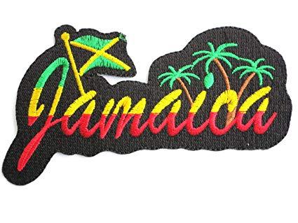 Jamaica Logo - MNC SHOP JAMAICA Flag Logo Reggae Rasta Iron On Embroidered Patch Approx:  4.8