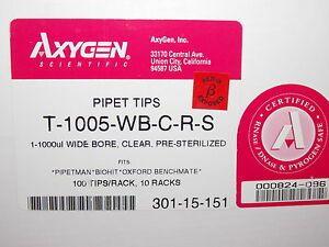 Axygen Logo - Details About AXYGEN PIPET TIPS T 1005 WB C R S PRESTERILIZED 1 1000UL 100TIPS 9RACKS NEW