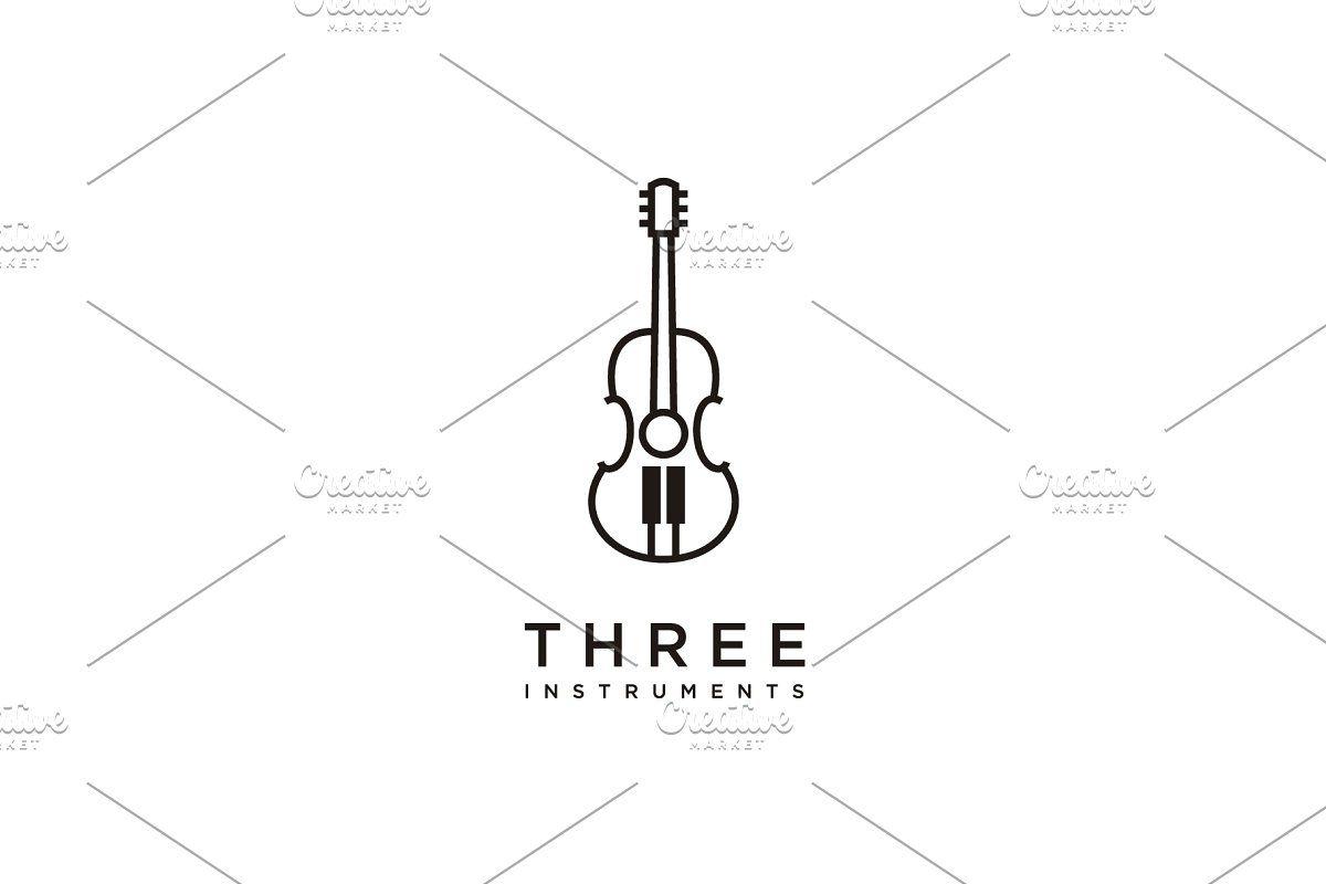 Violin Logo - Guitar Piano Violin Instrument logo