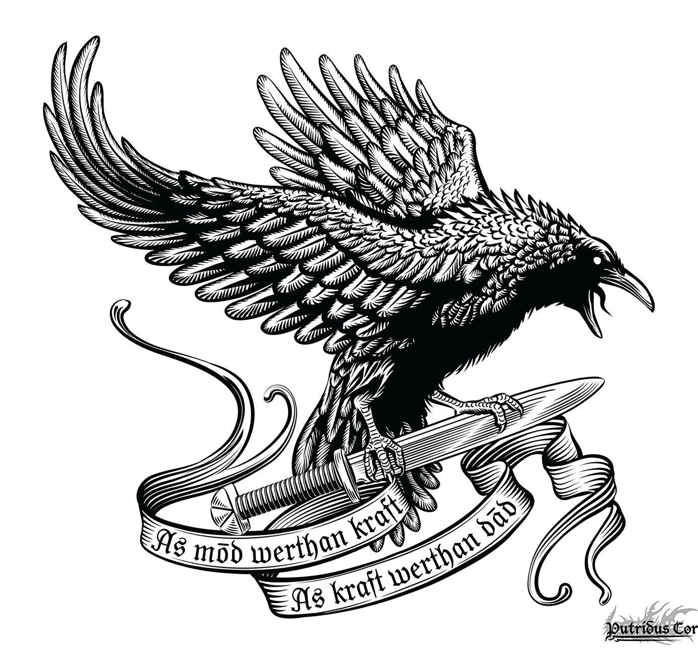 Raven Logo - ArtStation - Raven Logo/Tattoo, Putridus Cor