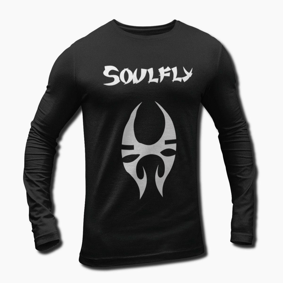 Soulfly Logo - Soulfly Band Long Sleeve T-Shirt, Soulfly Logo Longsleeve Tee Shirt, Thrash  Metal Merchandise