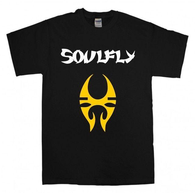 Soulfly Logo - US $13.04 13% OFF. SOULFLY New Black T Shirt Tribal Logo S XXL T Shirt Max Cavalera Nailbomb Printed T Shirt Boys Top Tee Shirt Cotton In T Shirts