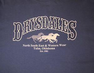 Drysdales Logo - Details about *** RARE *** DRYSDALE Western Wear Long Sleeve T shirt Tulsa  Oklahoma - Size M