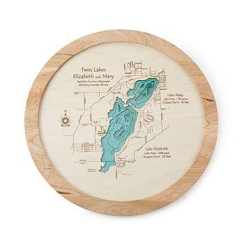 UncommonGoods Logo - Lake Topography Art Lazy Susan