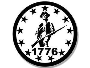 Minutemen Logo - Details about 4x4 inch Round WHITE Minuteman 1776 Sticker - 13 stars  minutemen patriot border