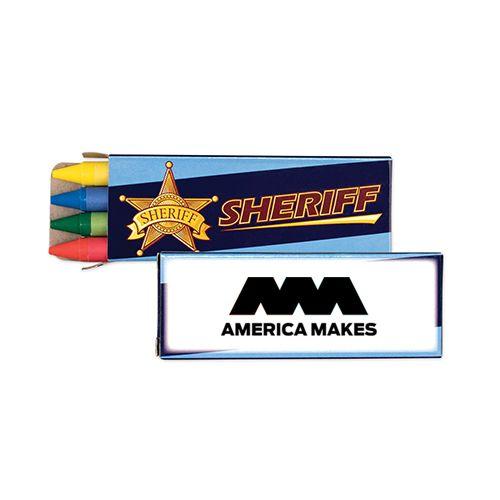 Crayons Logo - Promotional Logo 4 Pack Sheriff Crayons