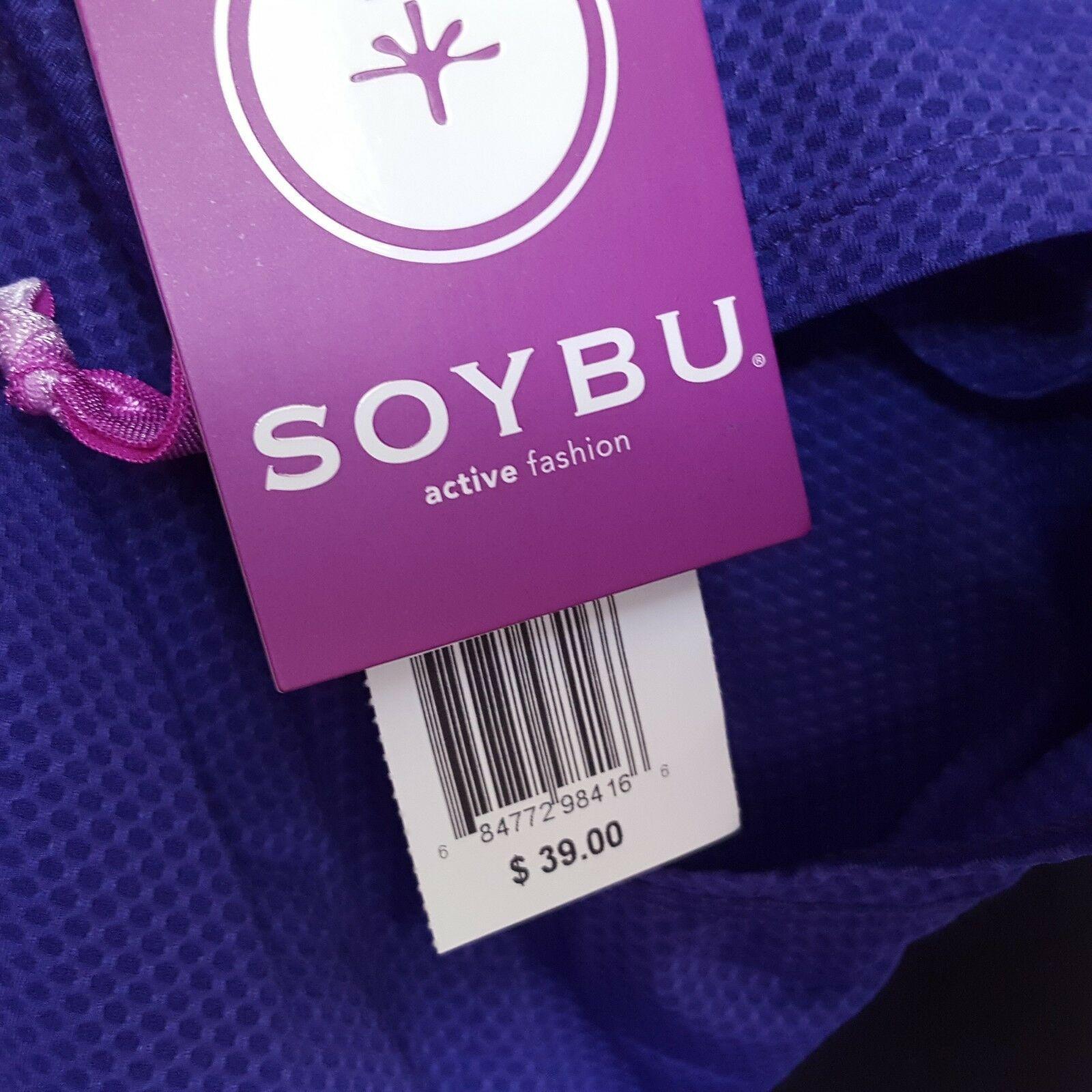 Soybu Logo - Soybu Womens Shirt Medium Purple Capetown Hoody Athletic Hoodie Ultra Cap  Sleeve