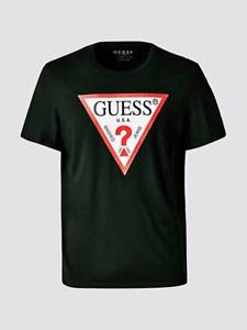 Black and White Triangle Logo - Guess jeans Mens Originals Triangle Logo T Shirt Black Red White