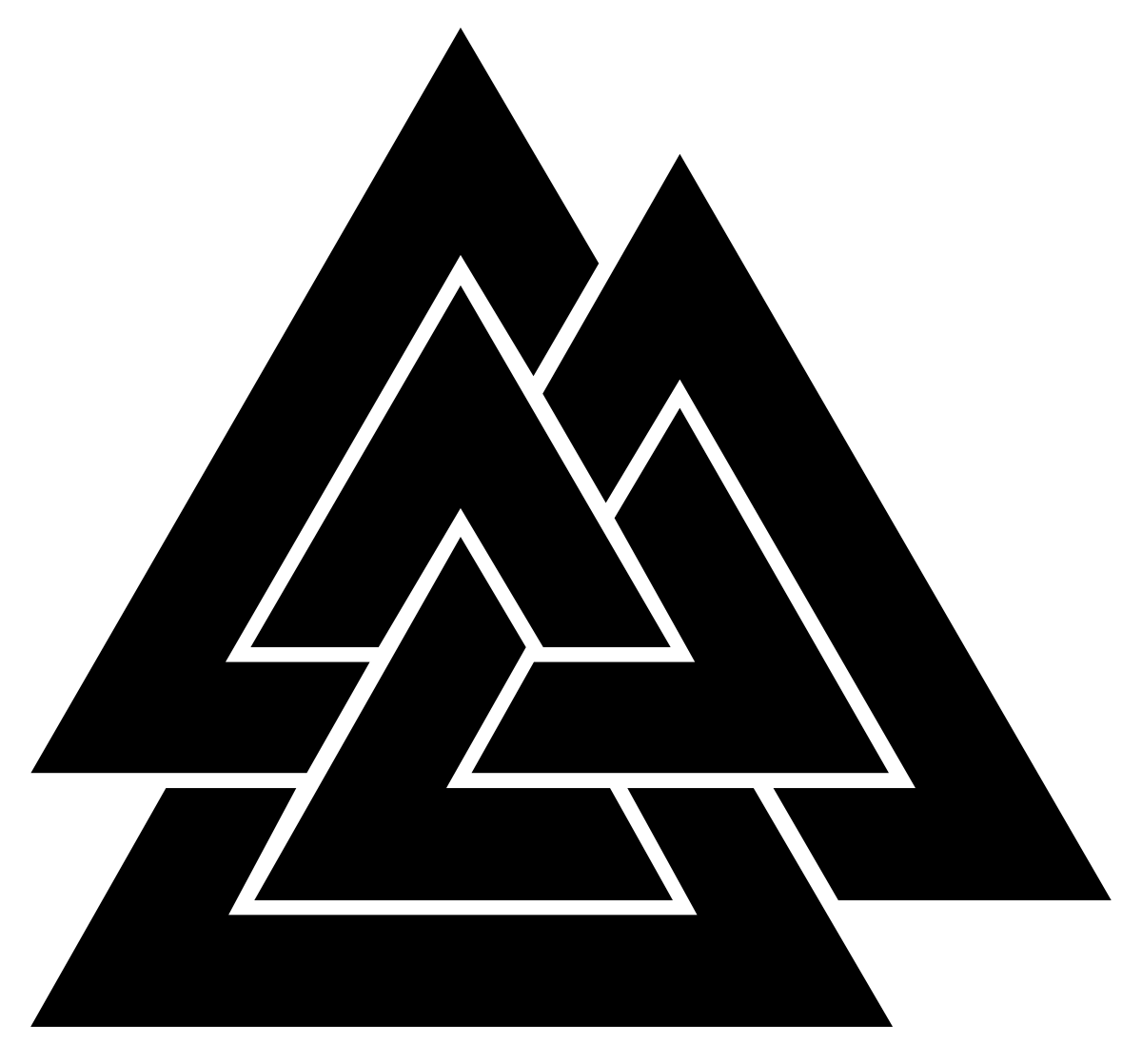 Black and White Triangles Logo - Valknut