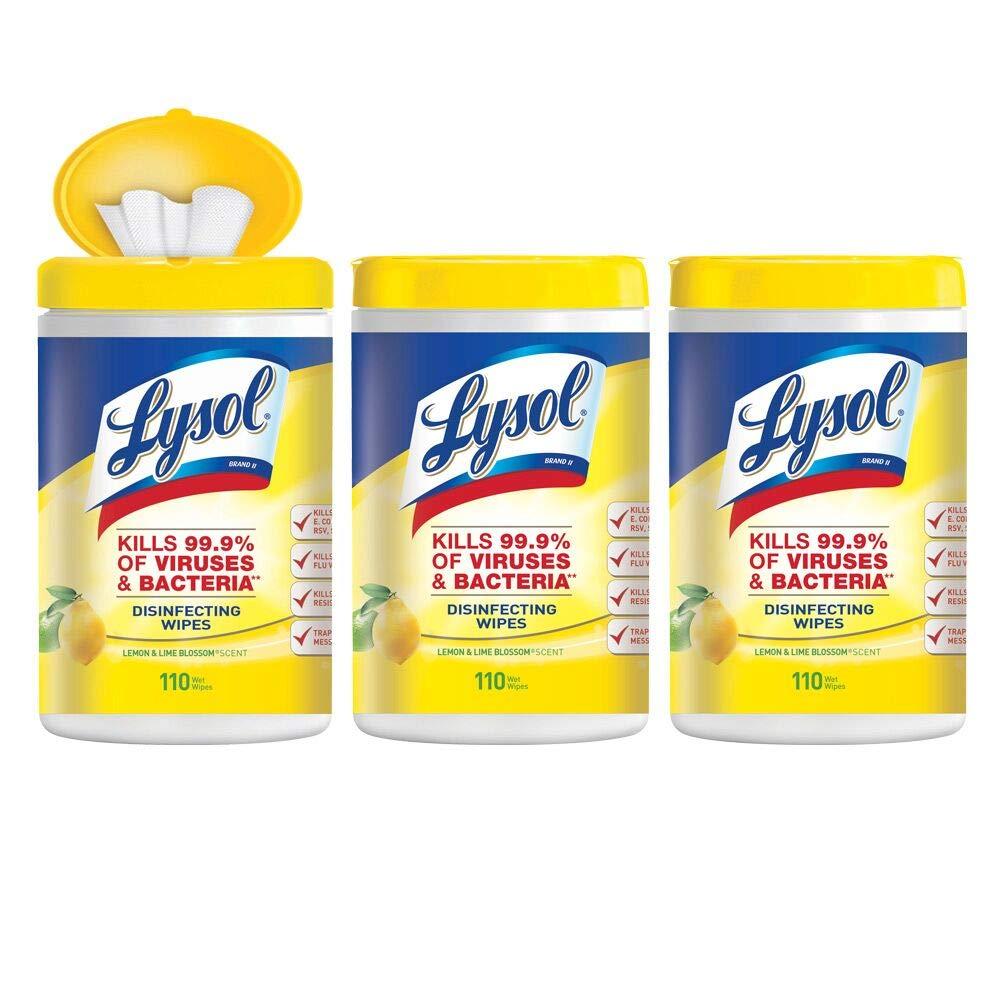Lysol Logo - Lysol Disinfecting Wipes, Lemon & Lime Blossom, 330ct (3X110ct), Packaging  May Vary
