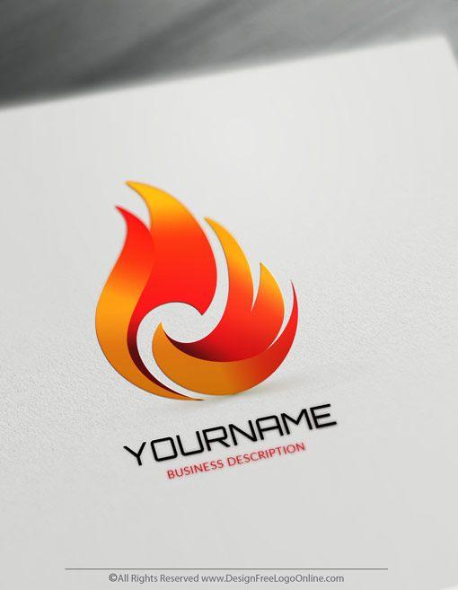 Flames Logo - Free Fire Logo Maker - Flames Logo Design Template