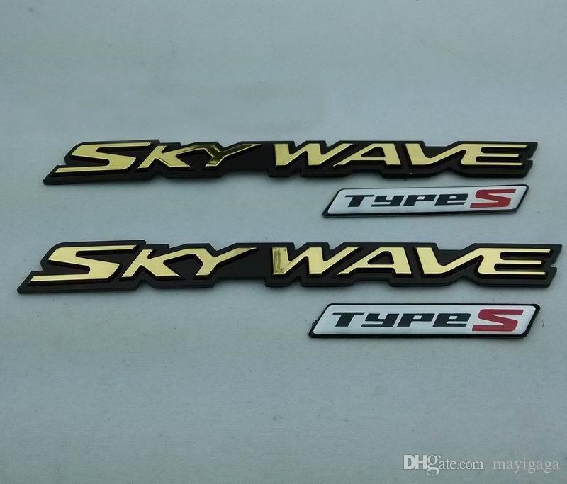 Skywave Logo - Styling SKYWAVE Emblema do emblema do lado esquerdo e direito Silver Gold  TIPOS Adesivo de decalque para Suzuki SKYWAVE250 400 650