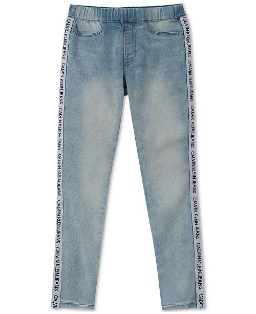 Macys.com Logo - Calvin Klein Big Girls Logo Denim Leggings & Reviews - Jeans - Kids ...