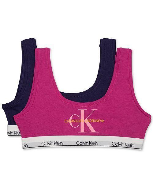 Macys.com Logo - Calvin Klein Little & Big Girls 2-Pk. Logo-Print Bralettes & Reviews ...