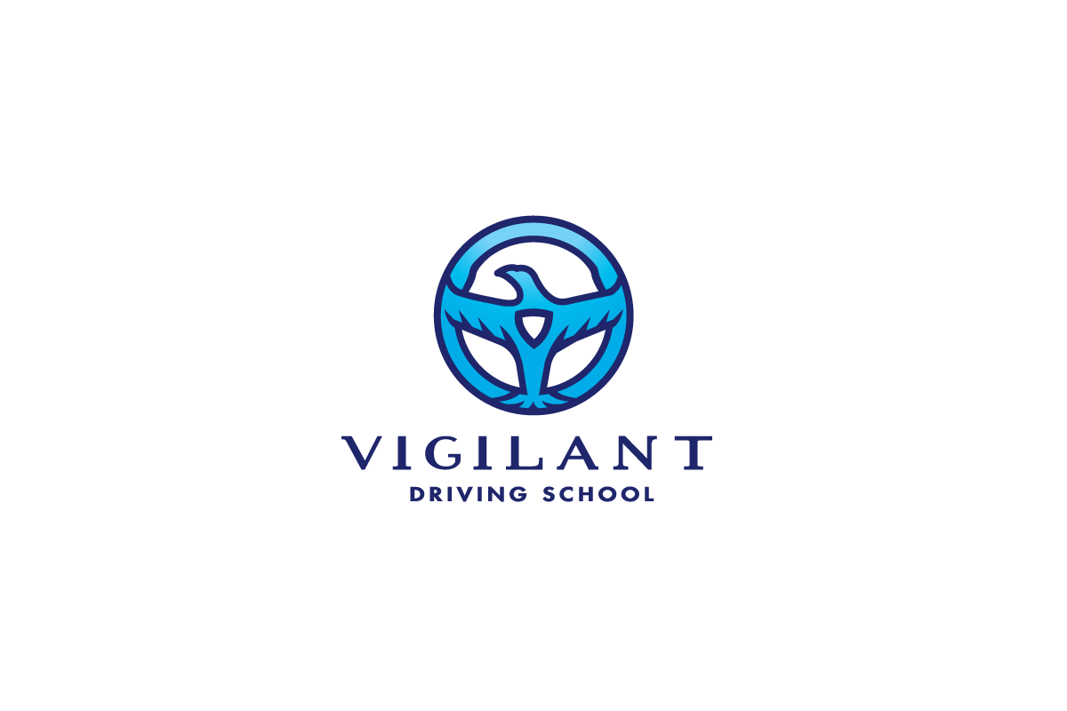 Vigilant Logo - Vigilant Driving School - Steering Wheel Logo