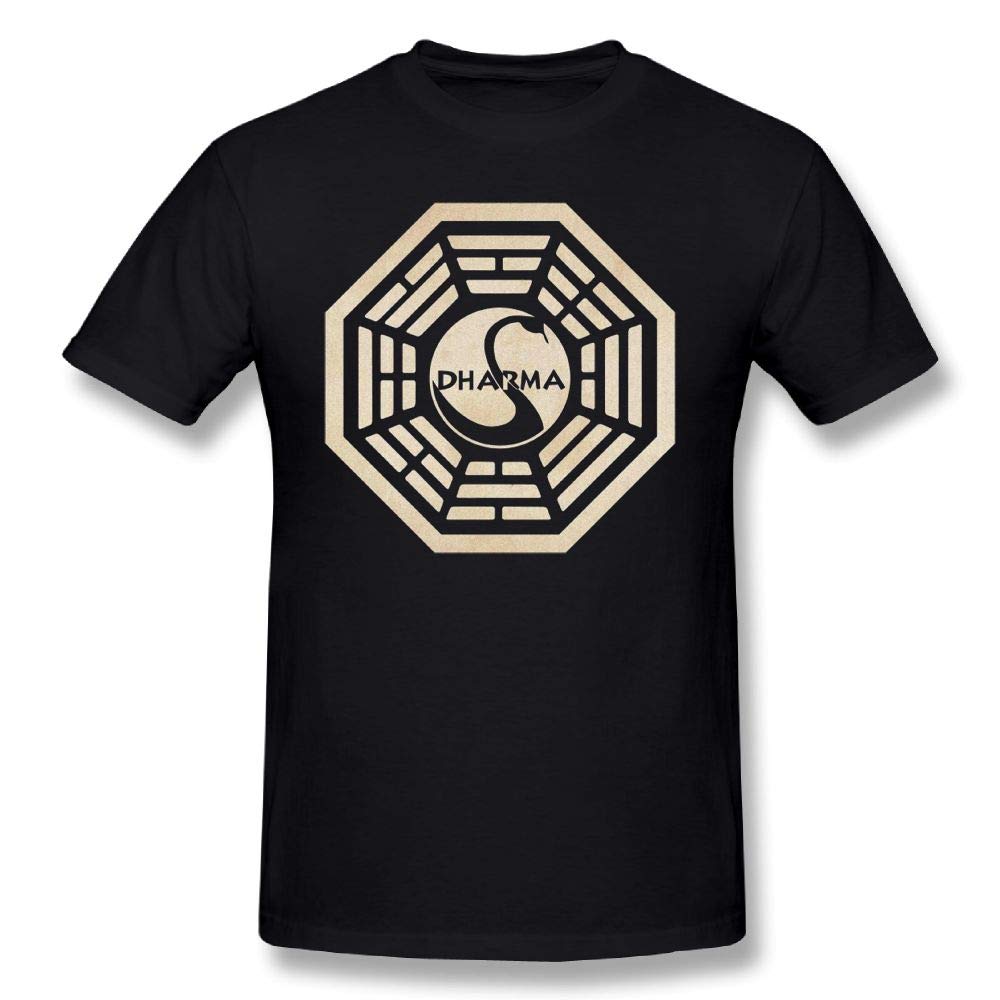Dharma Logo - LIFETS Men's Lost TV Show Dharma Logo T Shirt Black