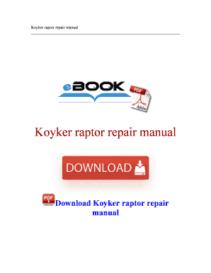 Koyker Logo - Fillable Online Koyker raptor repair manual Fax Email Print - PDFfiller