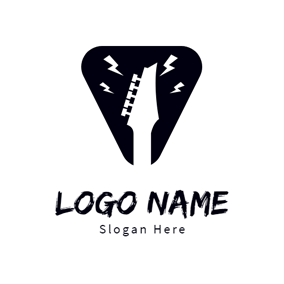 Rhythm Logo - White Guitar and Strong Rhythm logo design | Music Logo | Custom ...