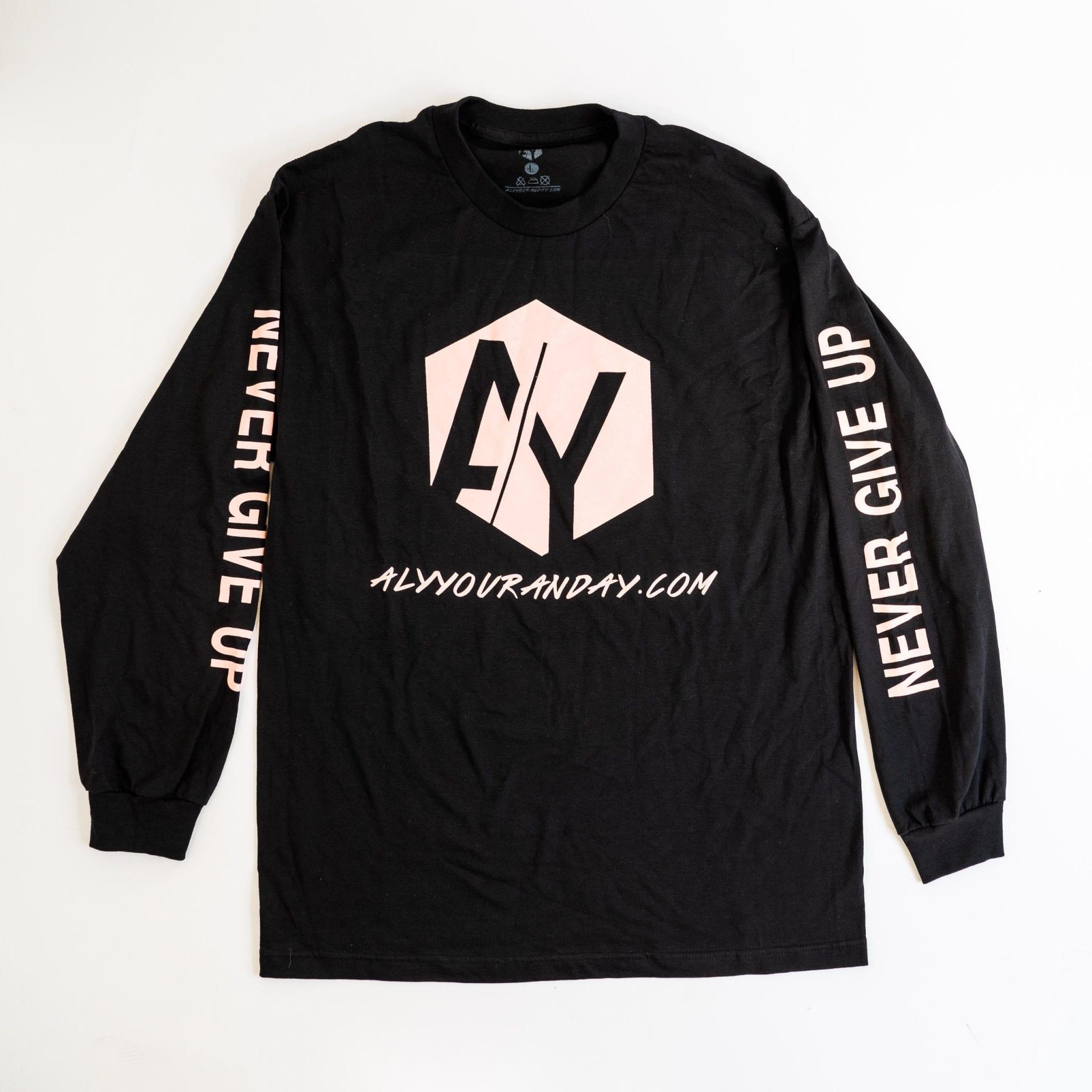 Ngu Logo - A Y Rose Gold Logo NGU Long Sleeved T Shirt