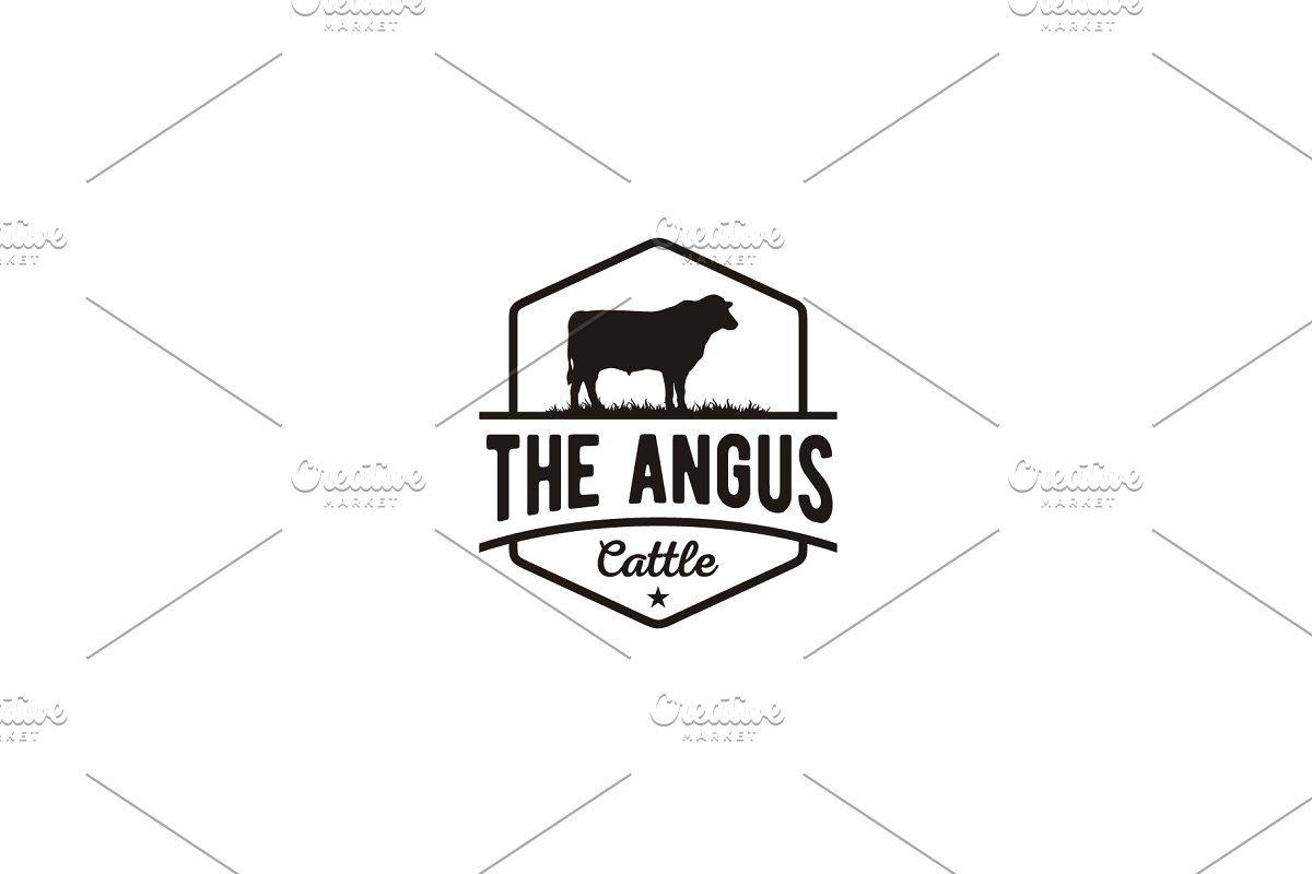 Angus Logo - Vintage Cattle Angus Emblem logo