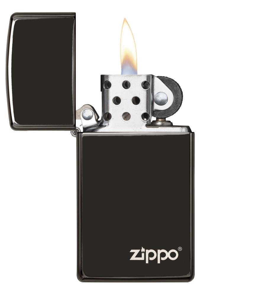 Lighter Logo - Slim® High Polish Black Zippo Logo