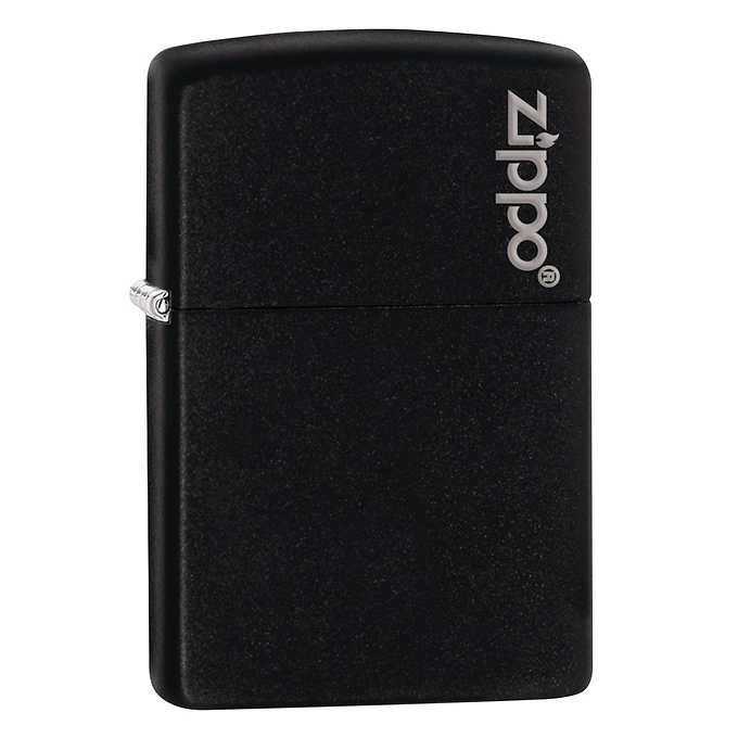 Lighter Logo - Zippo Black Matte with Zippo Logo Lighter