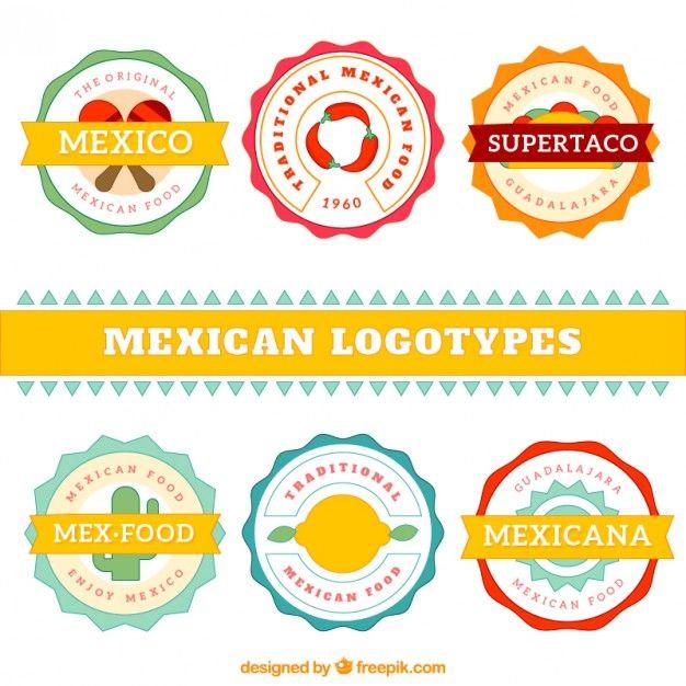 Mexi Logo - Collection of flat cute mexican restaurant logo Vector