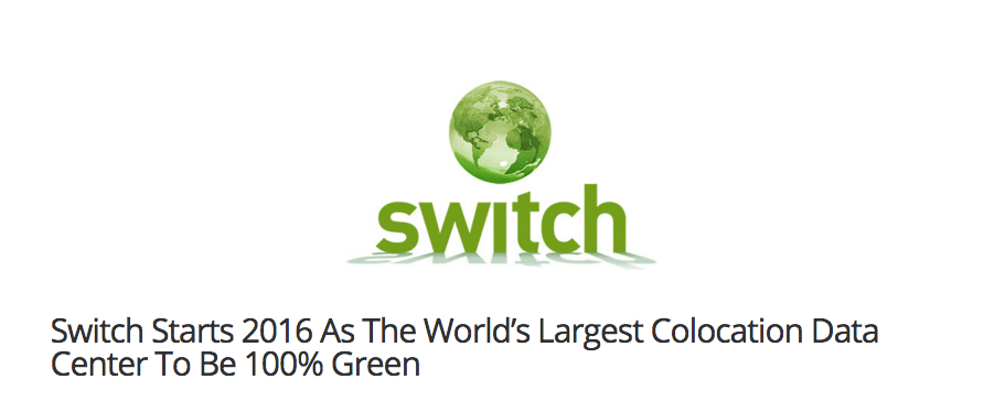 Supernap Logo - Switch Starts 2016 As The World's Largest Colocation Data Center To
