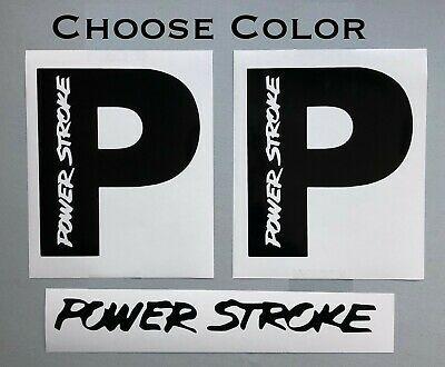 Powerstoke Logo - POWERSTROKE BACK WINDOW SET OF 3 Diesel Logo Black Or White Vinyl Decal  Sticker