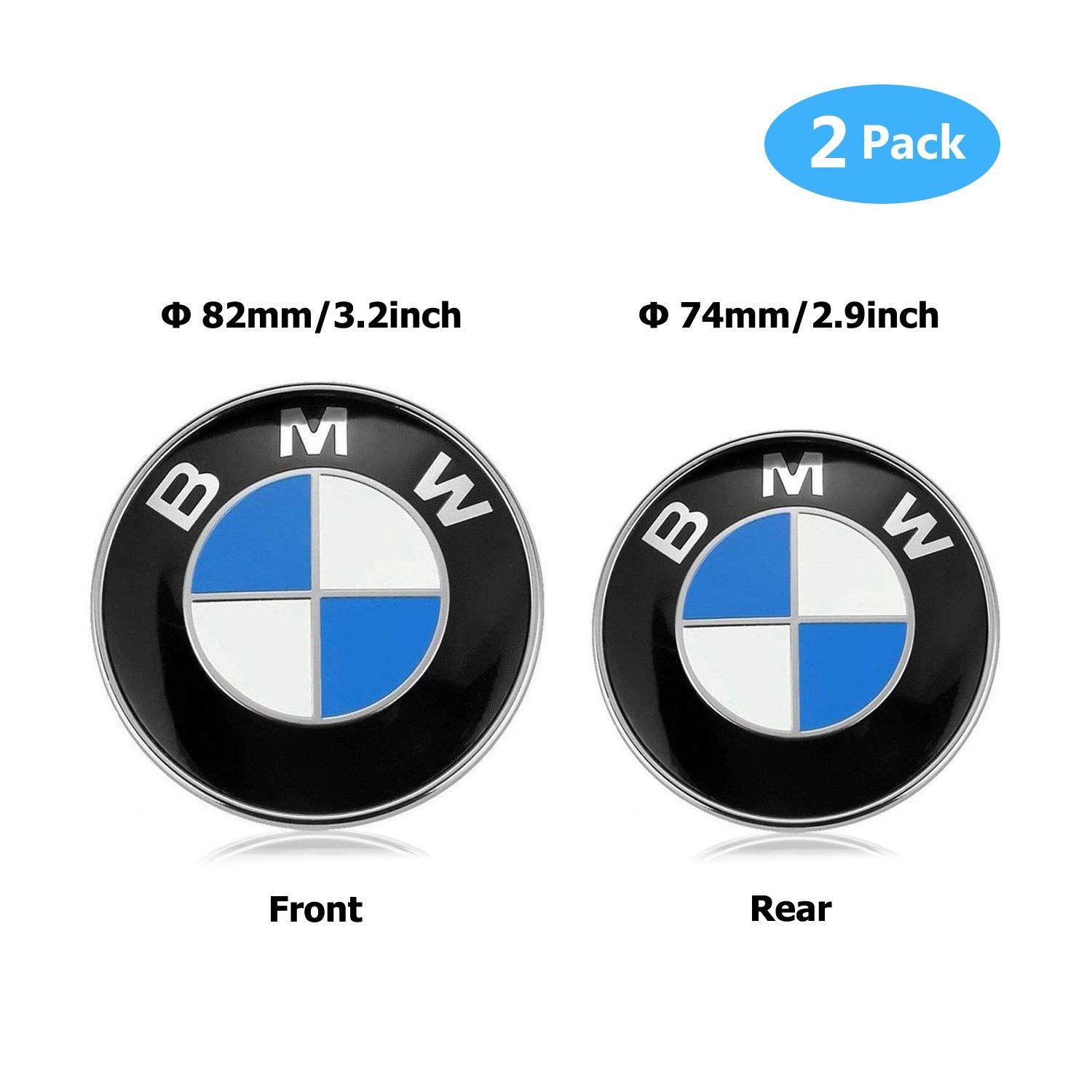 E30 Logo - BMW Emblems Hood and Trunk, BMW Emblem Logo Replacement 82mm + 74mm for ALL  Models BMW E30 E36 E46 E34 E39 E60 E65 E38 X3 X5 X6 3 4 5 6 7 8 (82mm + ...