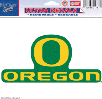 UO Logo - Oregon Ducks Team Colors O Logo UO NCAA College Ultra Decal 5x6