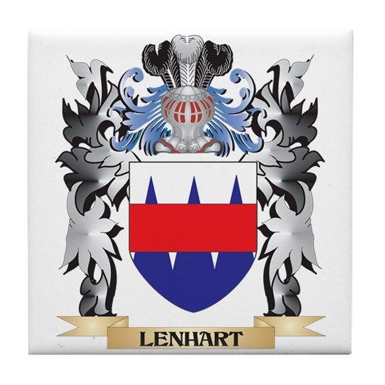Lenhart Logo - Lenhart Coat of Arms - Family Crest Tile Coaster
