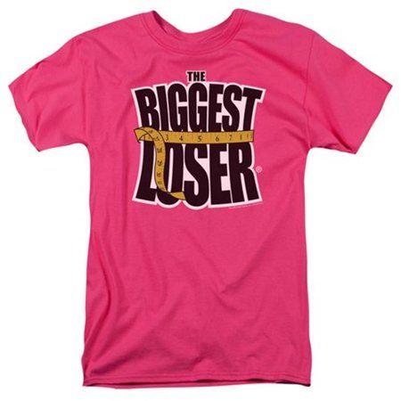 Loser Logo - Trevco Biggest Loser-Logo Short Sleeve Adult 18-1 Tee, Hot Pink - Large