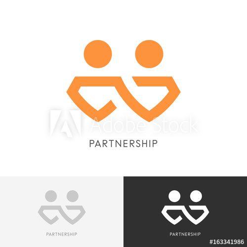 Work Logo - Partnership business logo - two partners work together, chain or ...