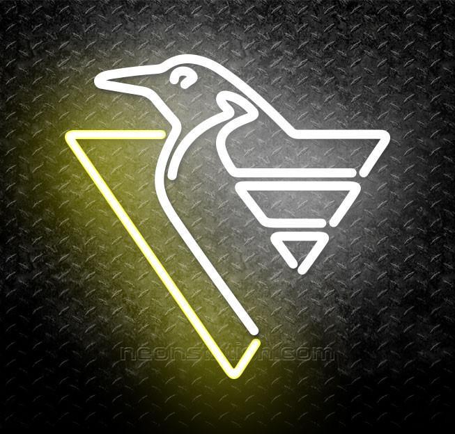 Pengiuns Logo - NHL Pittsburgh Penguins Logo Neon Sign