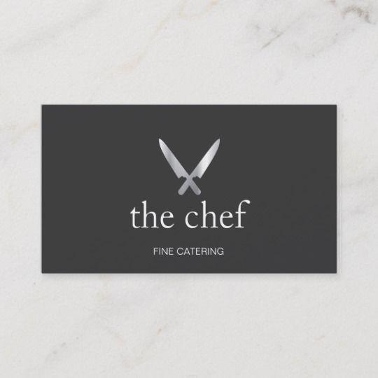 Culinary Logo - Personal Chef Knife Logo Simple Culinary Catering Business Card