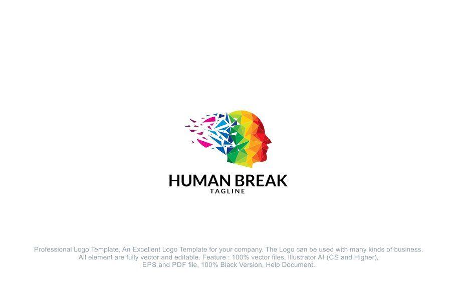 Break Logo - Human Break - Spark Head Logo ~ Logo Templates ~ Creative Market