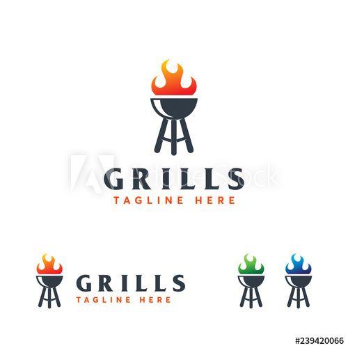 Barbeque Logo - Grills Logo designs template vector, Barbeque Logo designs vector