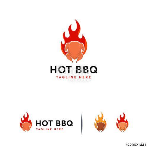Barbeque Logo - Chicken Grill logo designs template, Hot Barbeque logo designs ...